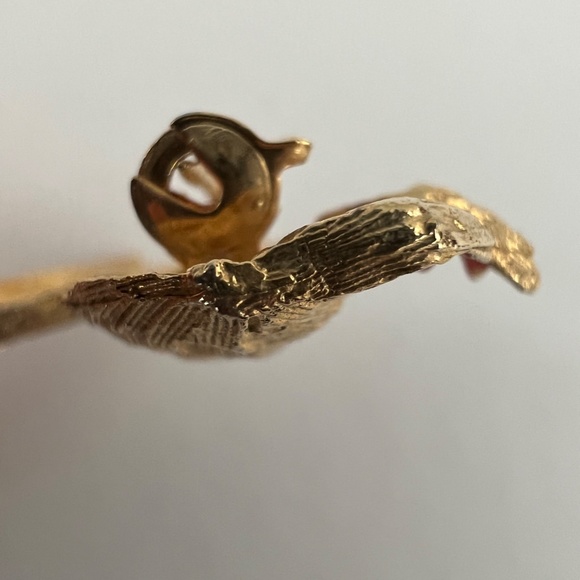 Vintage gold tone  brooch pin pelican goggly eyes - Picture 3 of 4